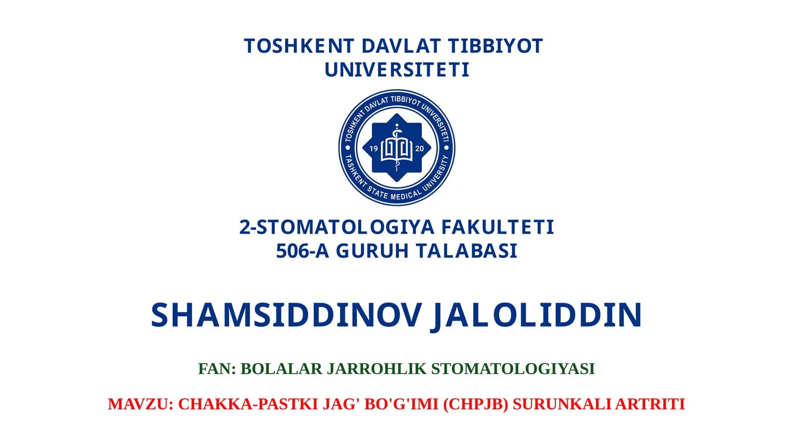 CHAKKA-PASTKI JAG' BO'G'IMI SURUNKALI ARTRITI