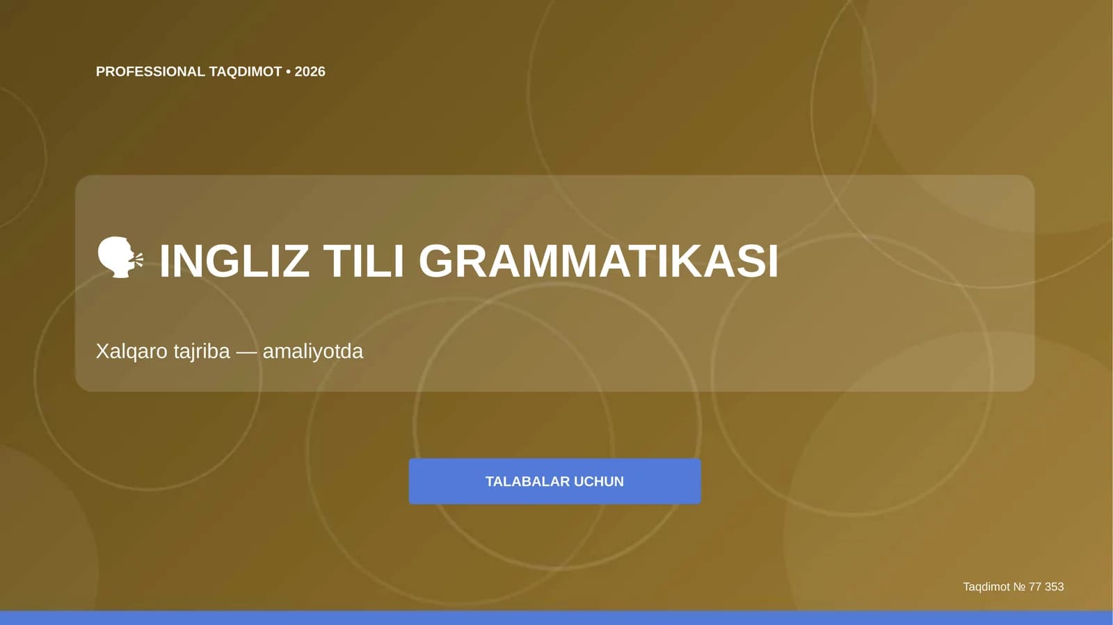 INGLIZ TILI GRAMMATIKASI