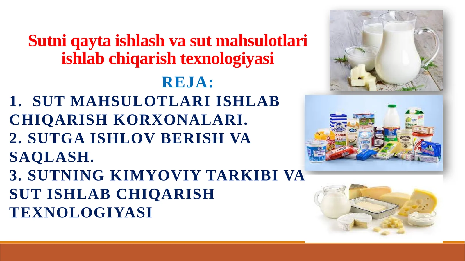 Sutmahsulotlariishlab chiqarish texnologiyasi