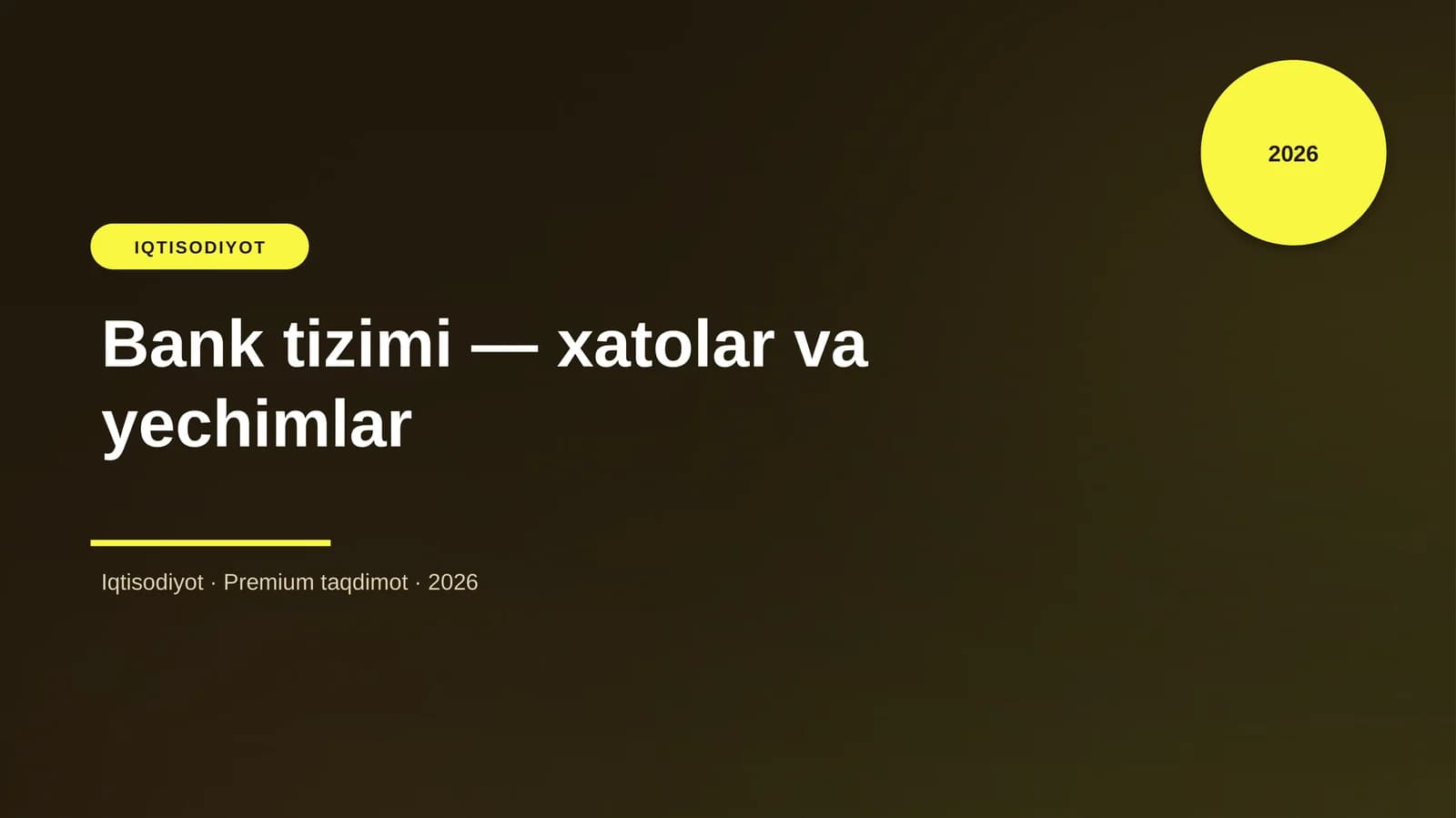 Bank tizimi — xatolar va yechimlar