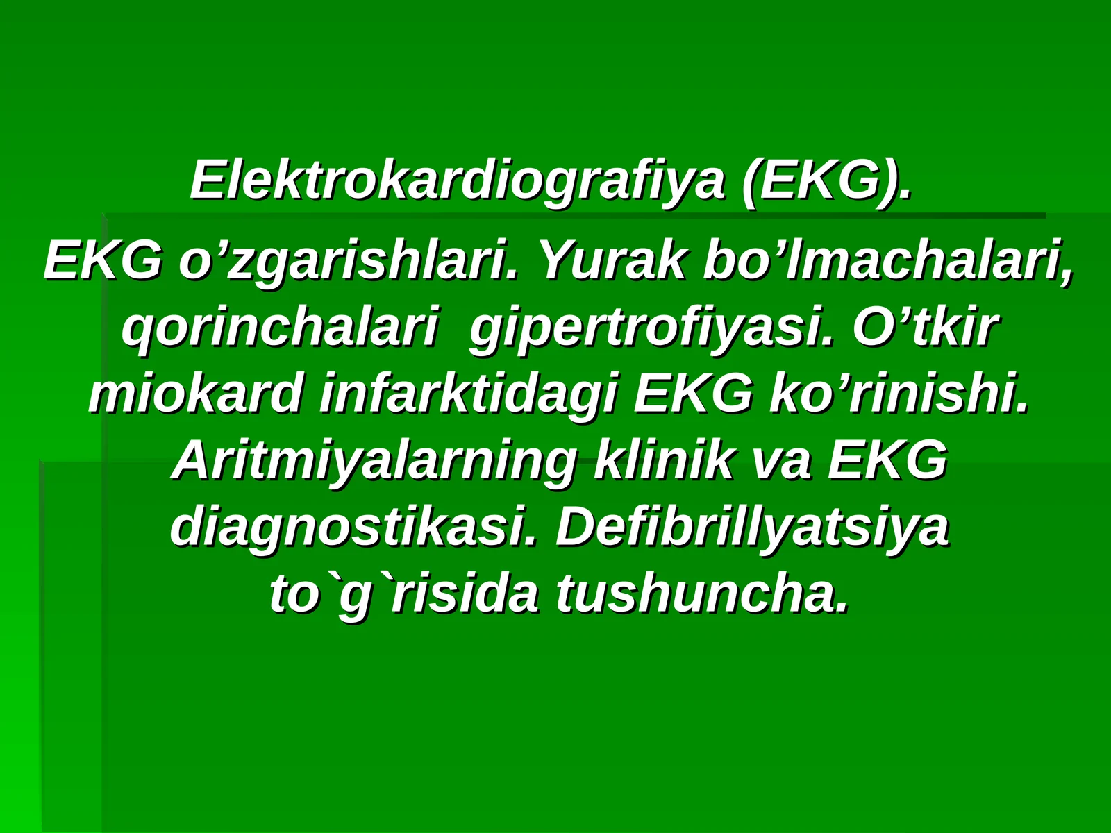 Elektrokardiografiya (EKG)