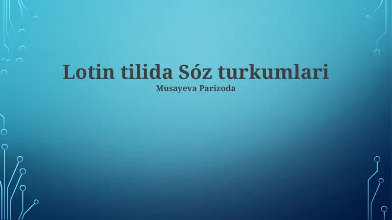Lotin tilida Sóz turkumlari
