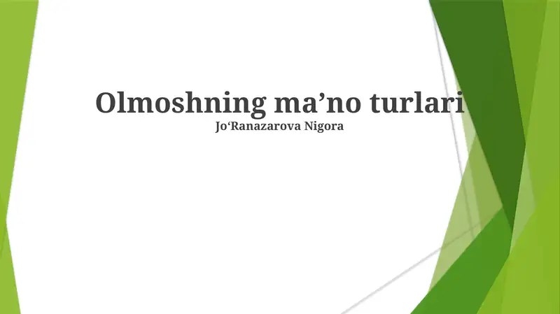 Olmoshning maʼno turlari