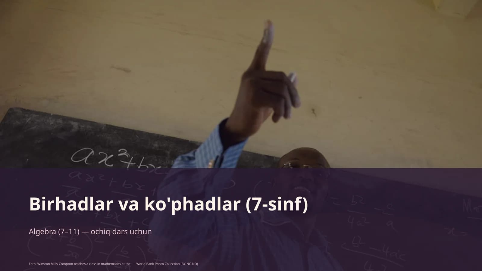 Algebra (7–11) — ochiq dars uchun