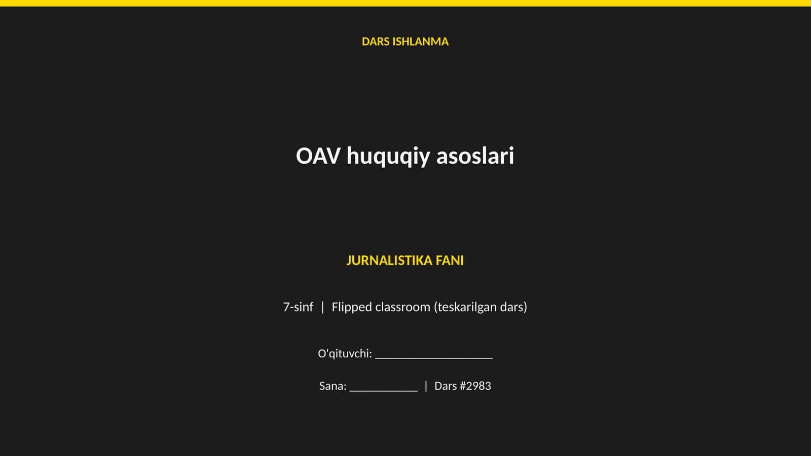 OAV huquqiy asoslari