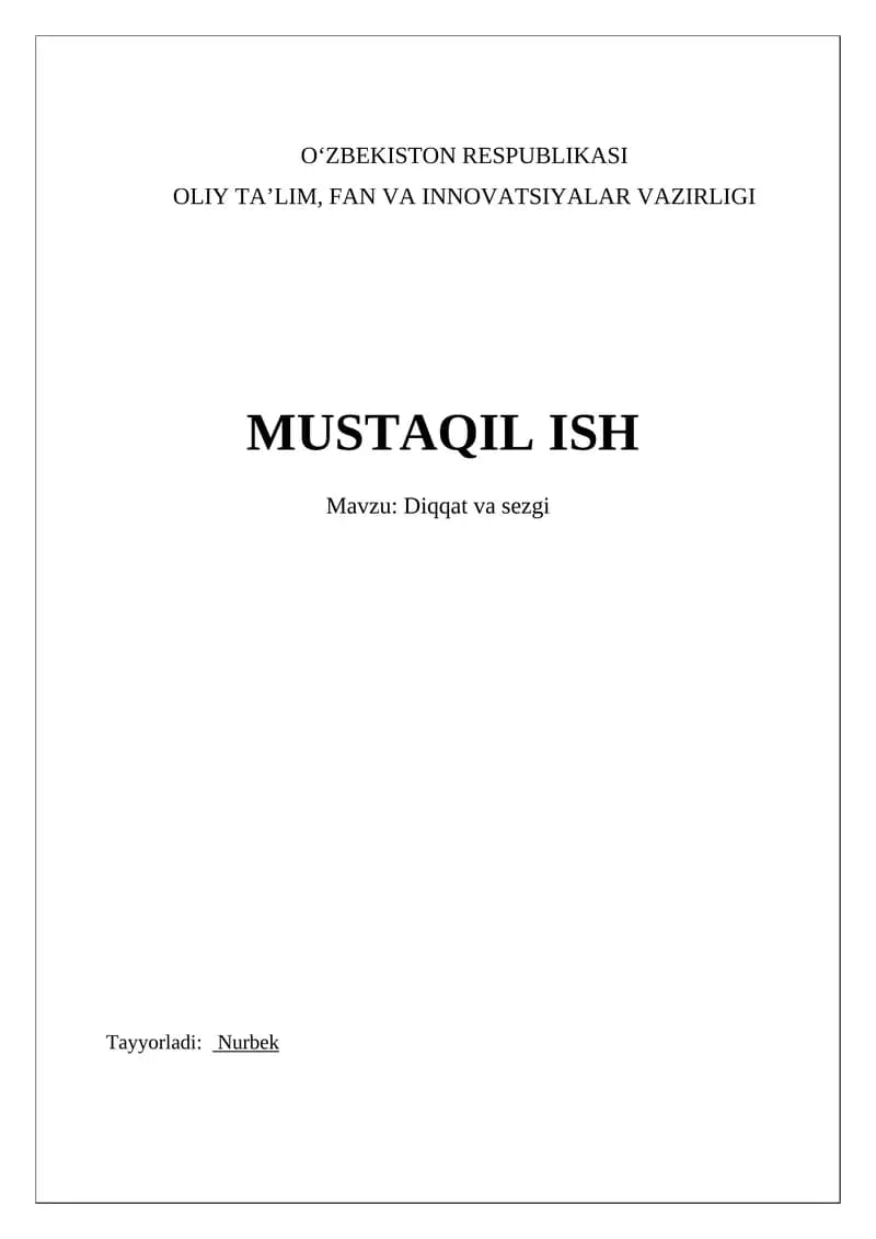 Diqqat va sezgi