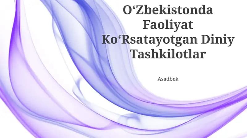 OʻZbekistonda Faoliyat KoʻRsatayotgan Diniy Tashkilotlar