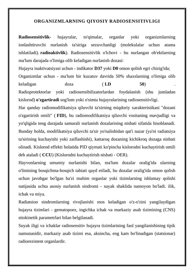 Radiosensitivlik