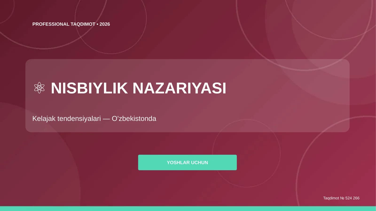 Nisbiylik nazariyasi: kelajak tendensiyalari (O'zbekistonda)