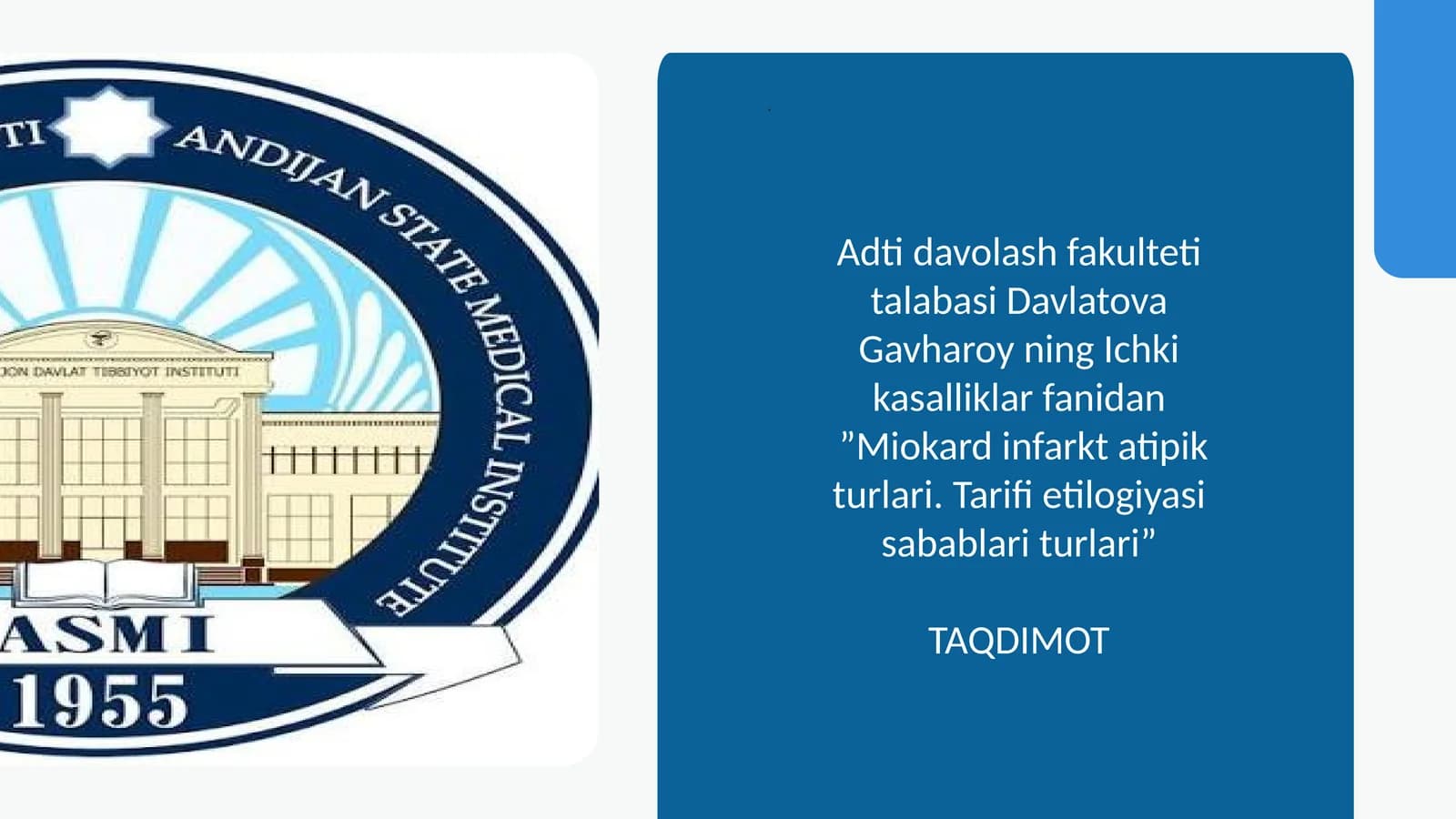 ”Miokard infarkt atipik turlari. Tarifi etilogiyasi sabablari turlari”