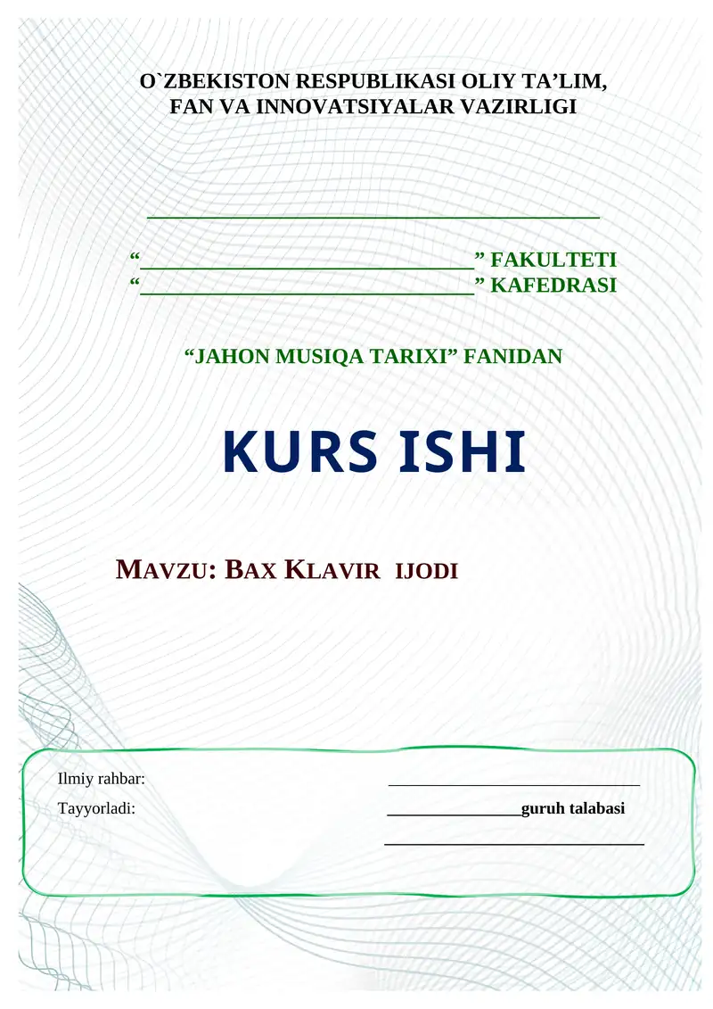 BAX KLAVIR  IJODI