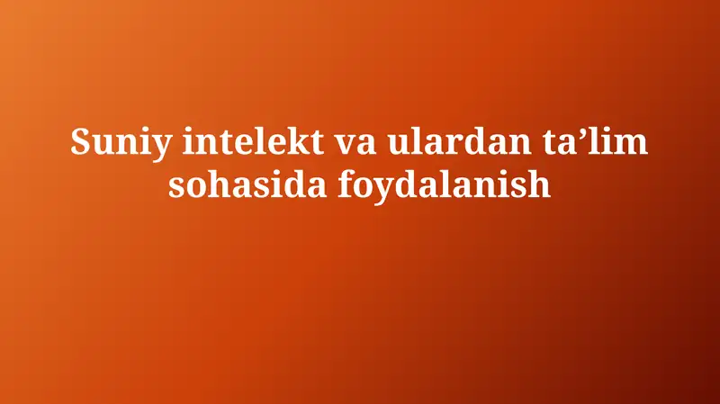 Sun'iy intellekt