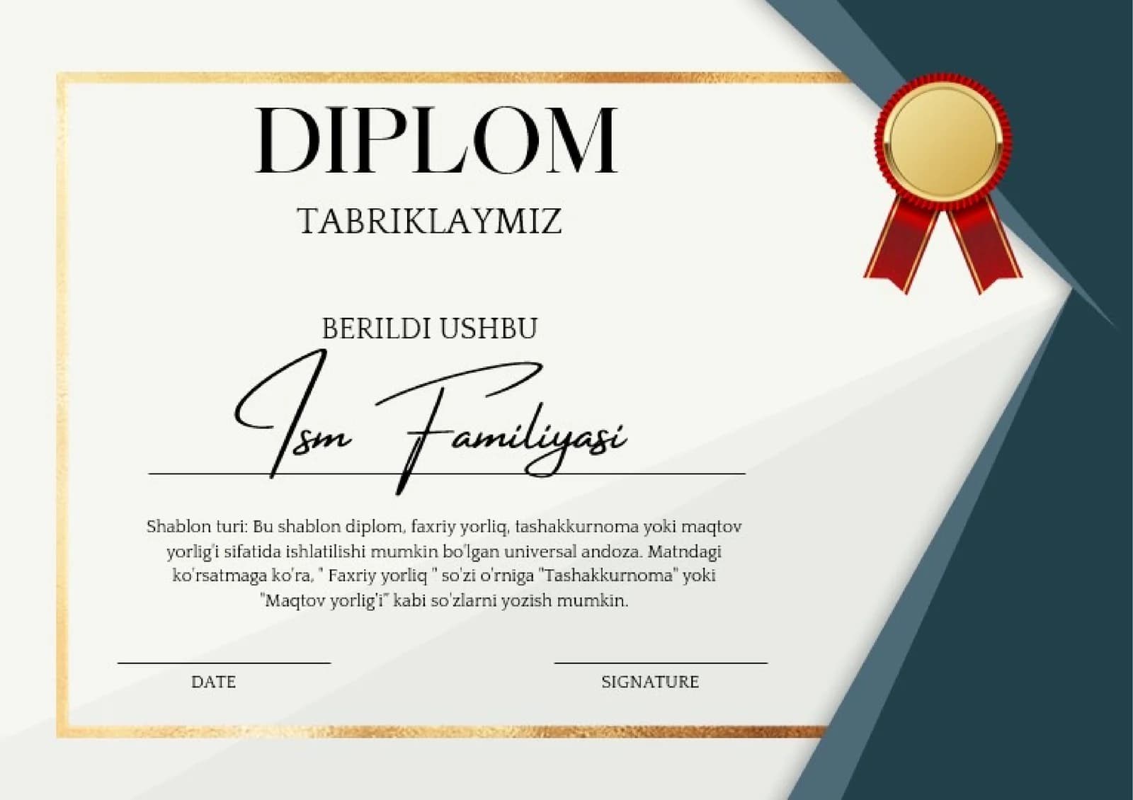 Diplom Shablon