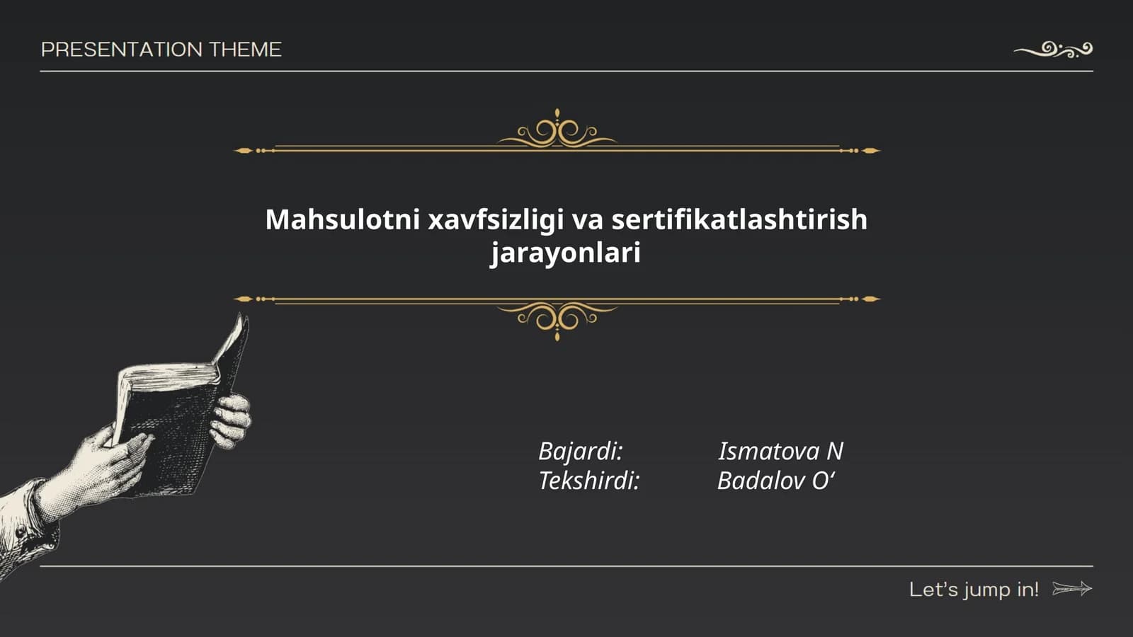 Mahsulotni xavfsizligi va sertifikatlashtirish jarayonlari