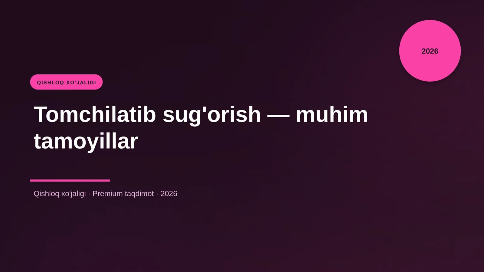 Tomchilatib sug'orish — muhim tamoyillar