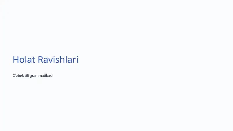 Holat Ravishlari