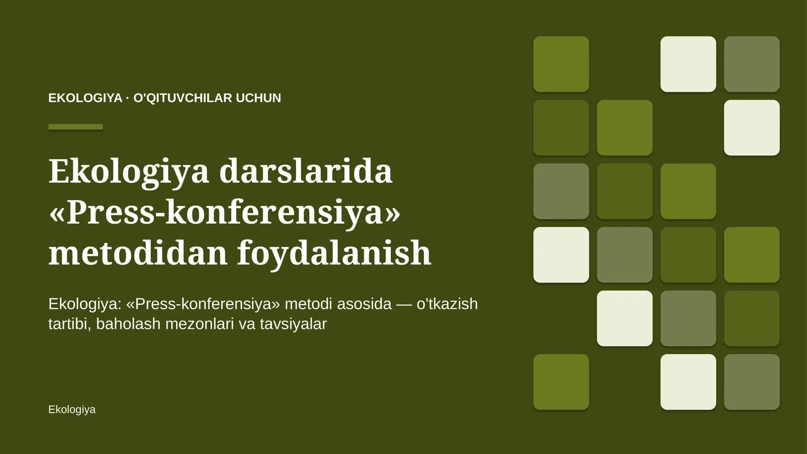 ekologiya darslarida press konferensiya metodidan foydalanish 8441
