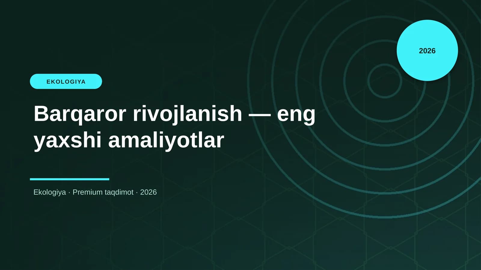 Barqaror rivojlanish — eng yaxshi amaliyotlar