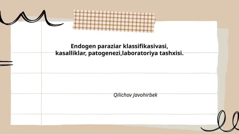 Endogen paraziar klassifikasivasi