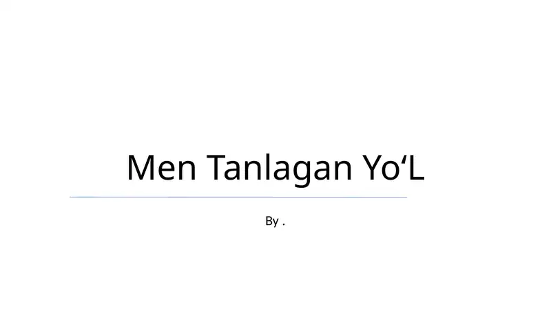 Men Tanlagan YoʻL