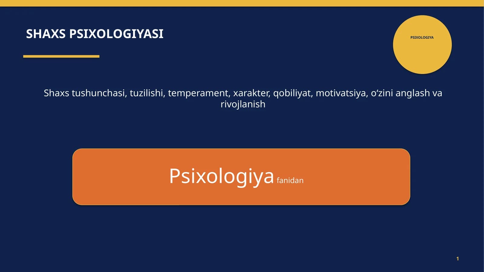 SHAXS PSIXOLOGIYASI
