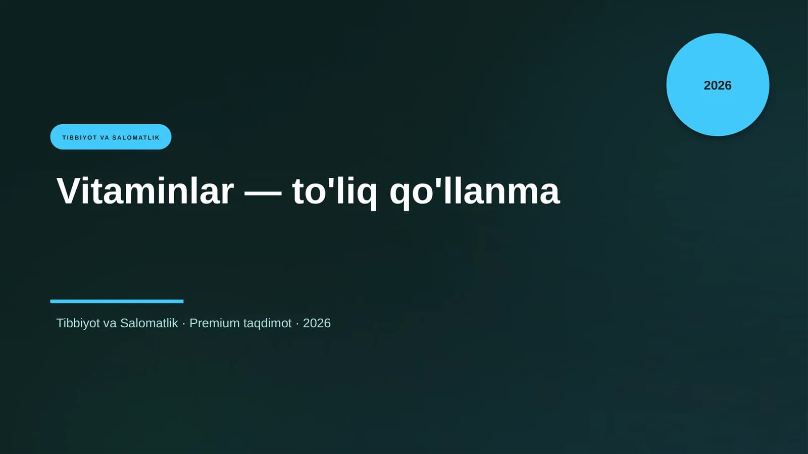 Vitaminlar - to'liq qo'llanma