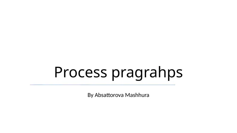 Process pragrahps
