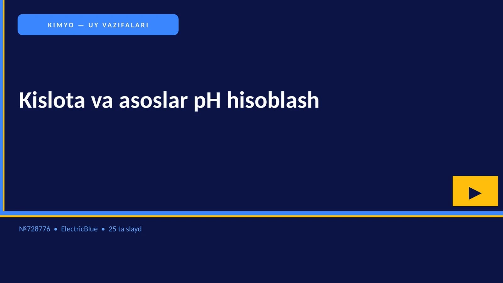Kislota va asoslar pH hisoblash