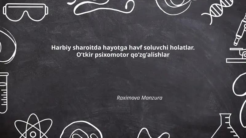 Harbiy sharoitda hayotga havf soluvchi holatlar