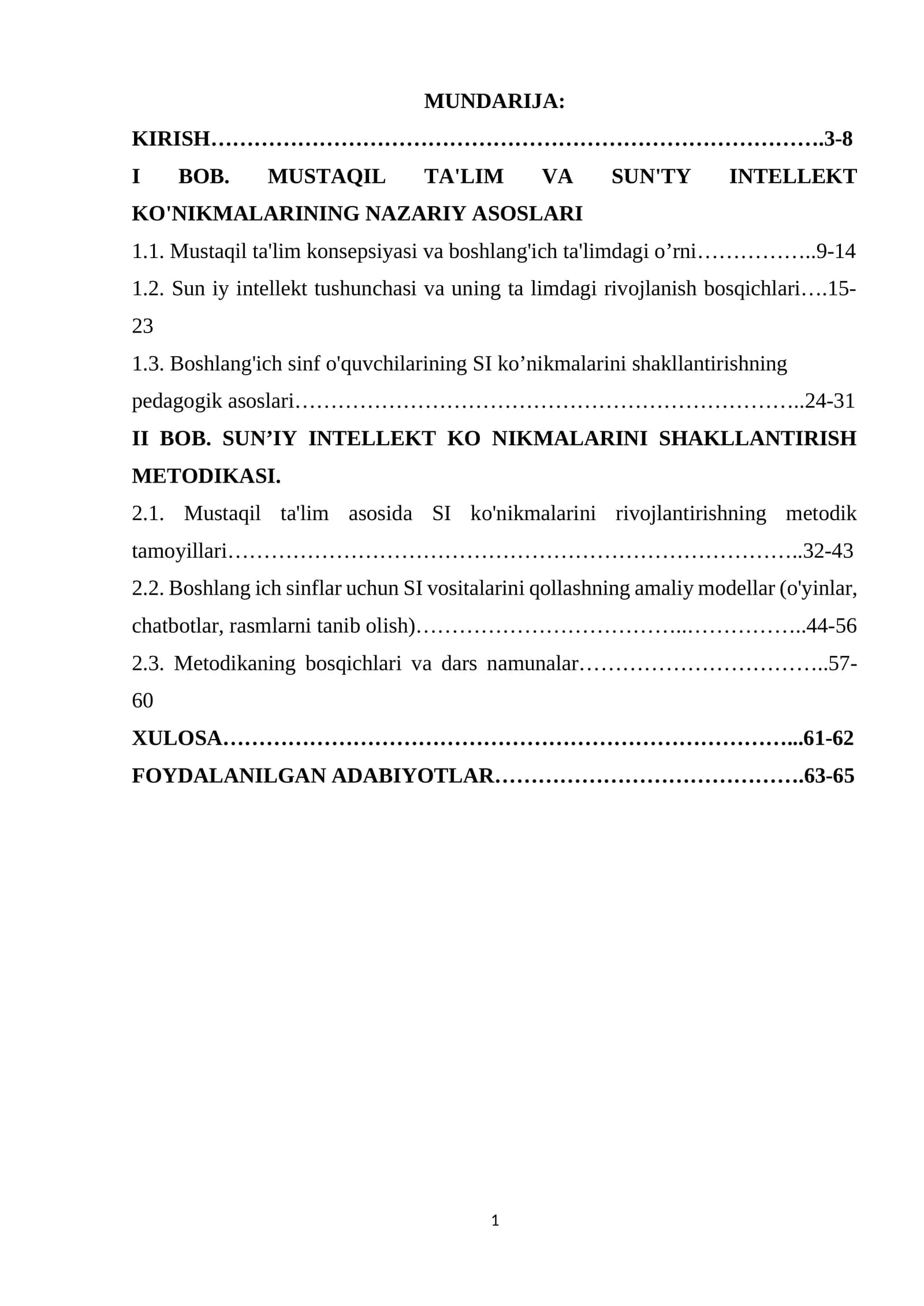 MUSTAQIL TA'LIM VA SUN'TY INTELLEKT KO'NIKMALARINING NAZARIY ASOSLARI