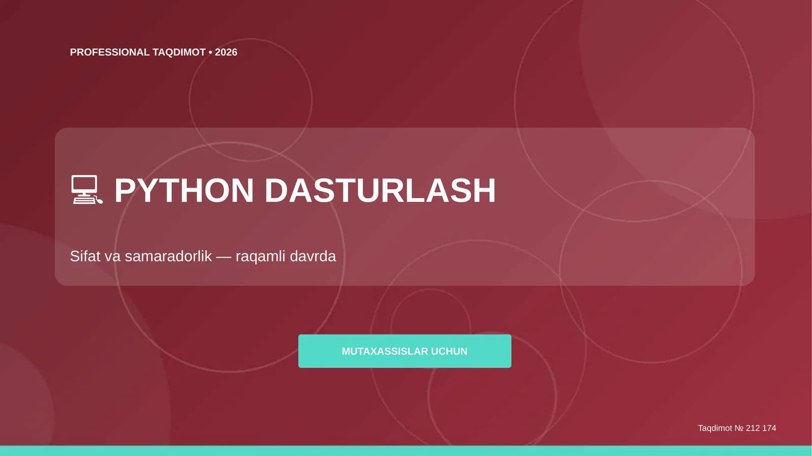 PYTHON DASTURLASH