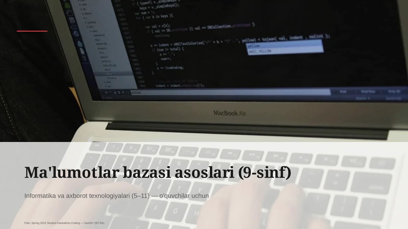Ma'lumotlar bazasi asoslari (9-sinf)
