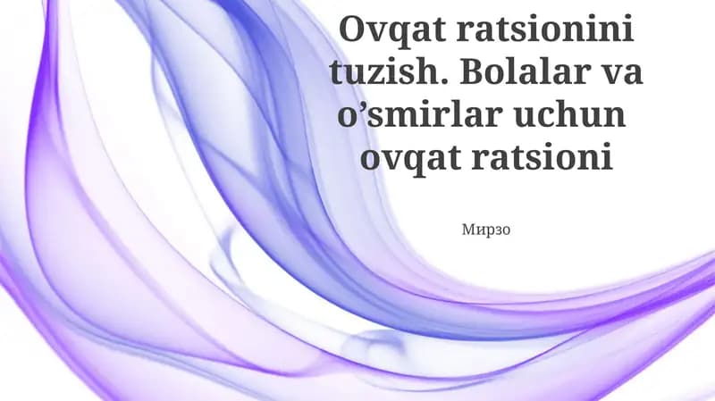 Ovqat ratsioni