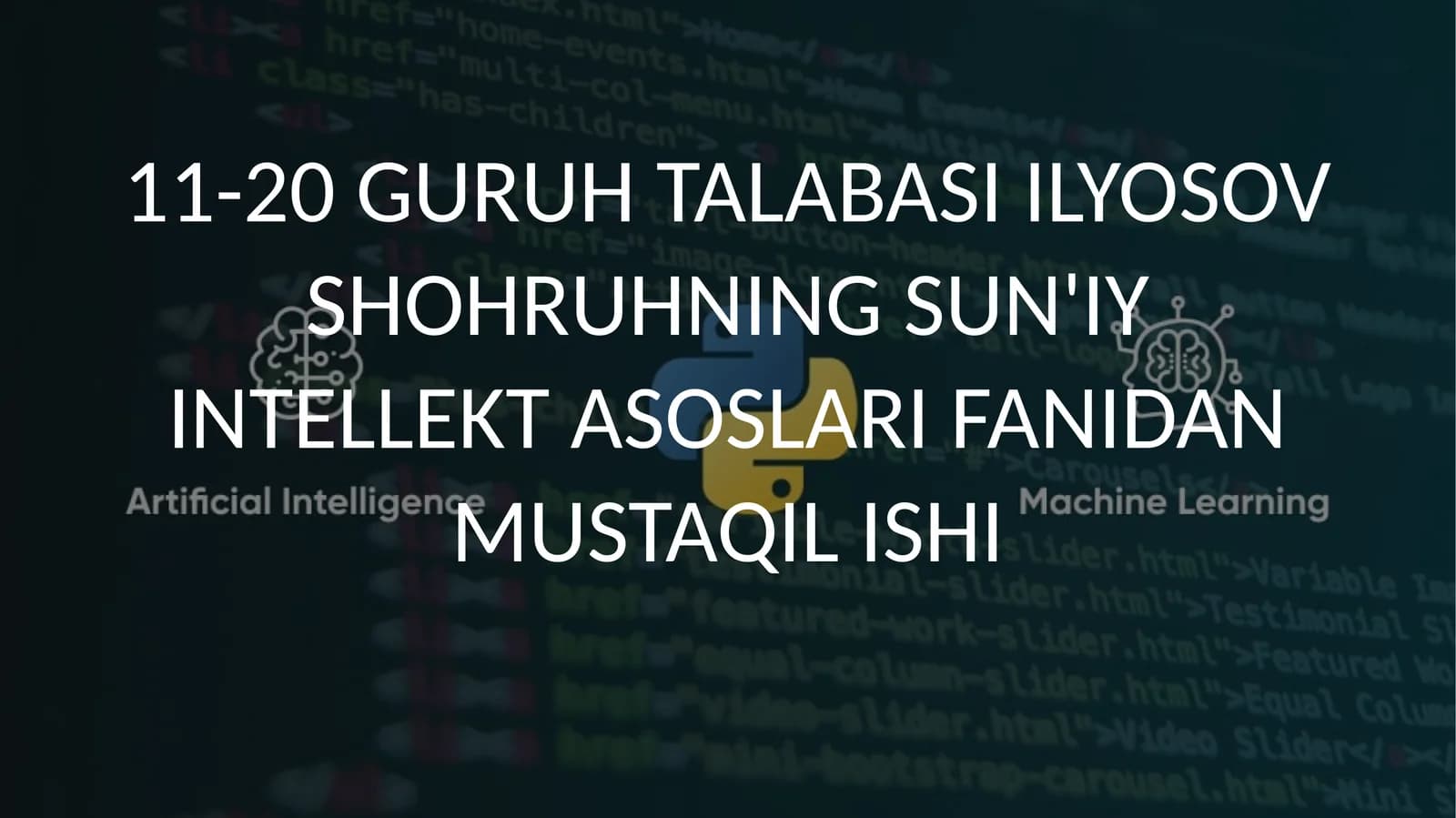 NAZORAT OSTIDAGI TA'LIM