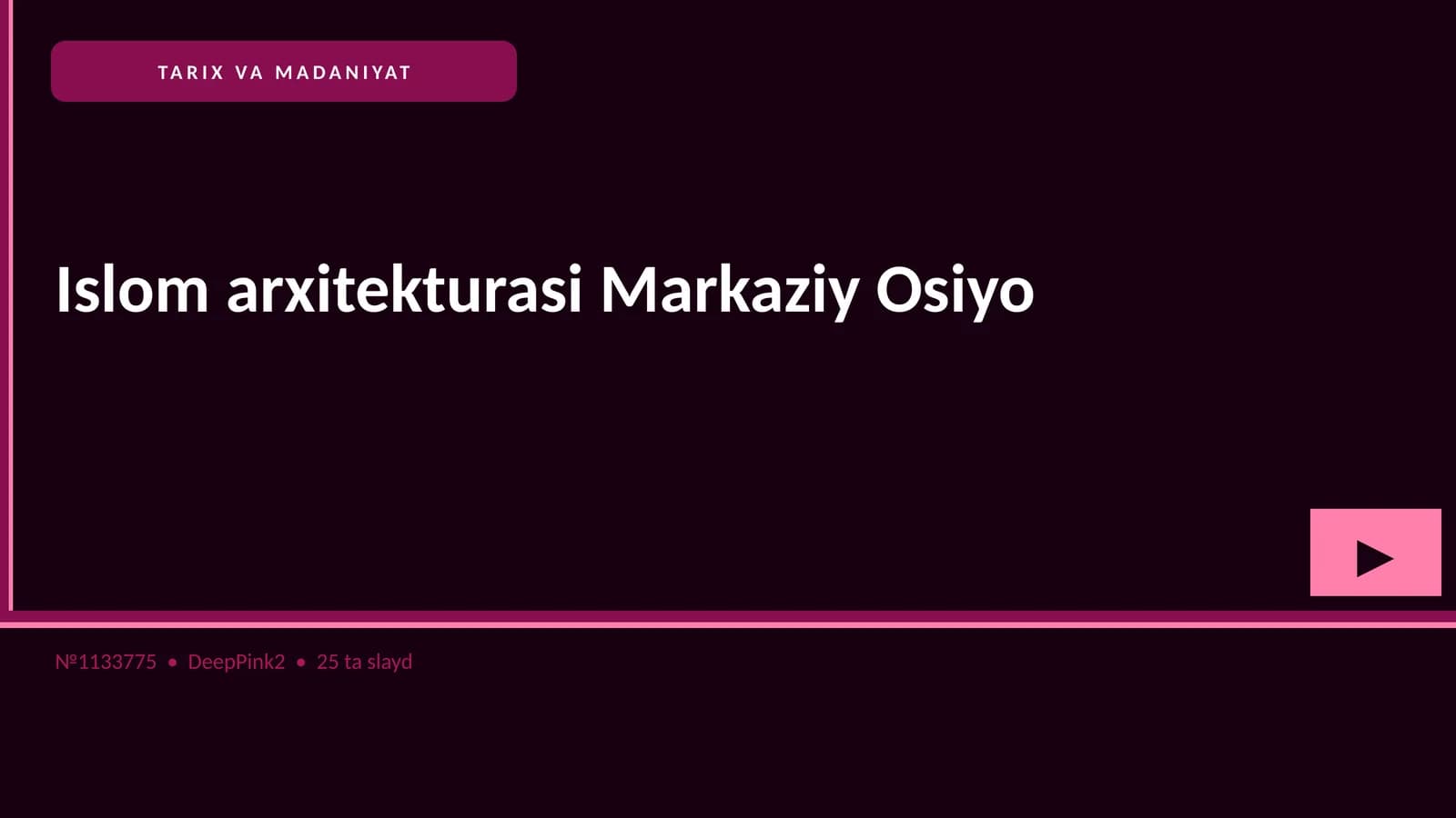 Islom arxitekturasi Markaziy Osiyo