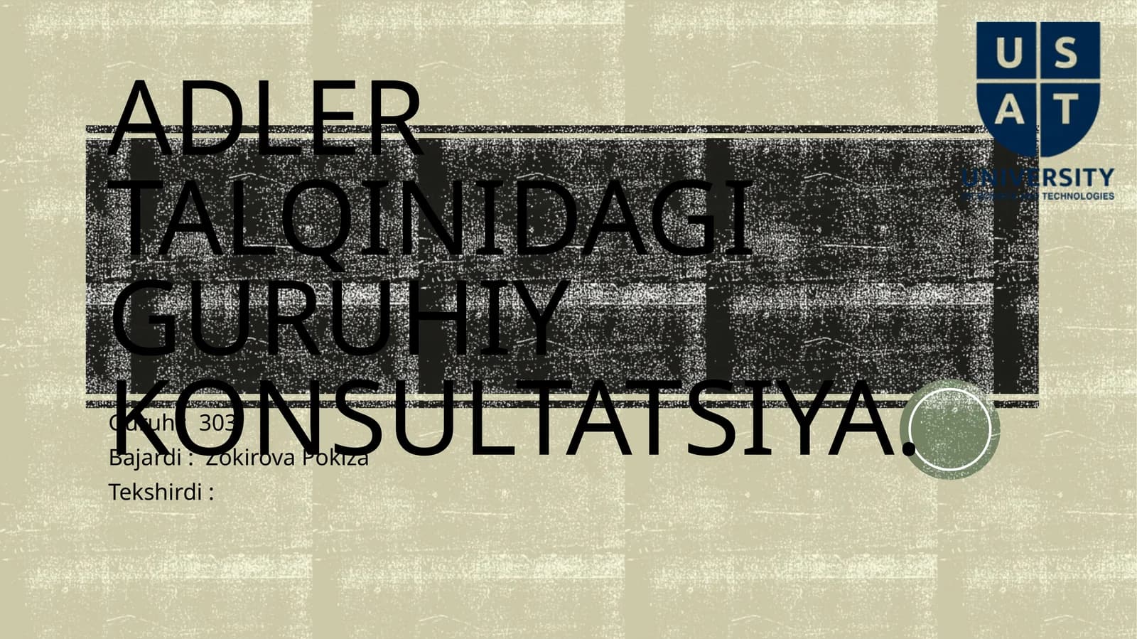 Adler talqinidagi guruhi y'konsultatsiya