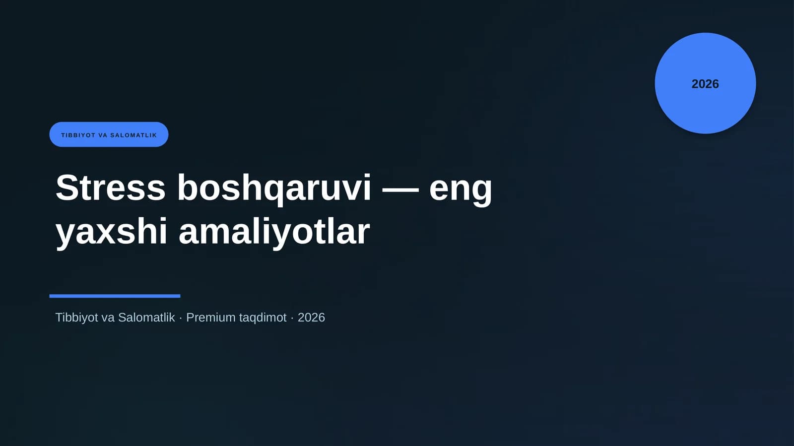 Stress boshqaruvi — eng yaxshi amaliyotlar