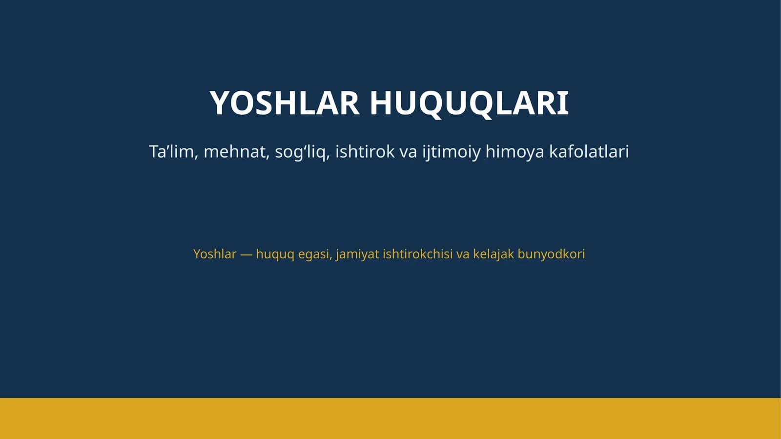 Yoshlar huquqlari