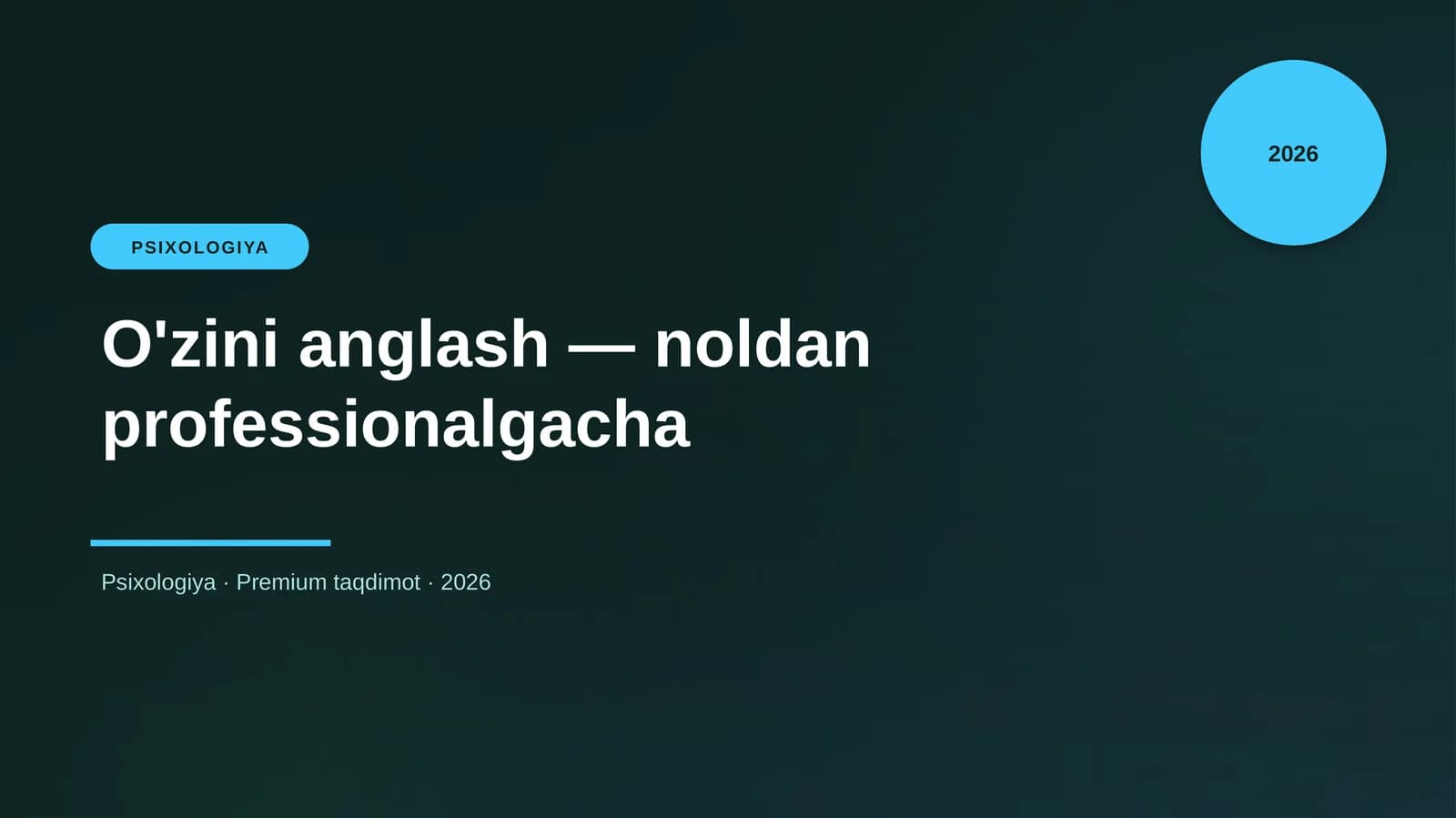 O'zini anglash — noldan professionalgacha