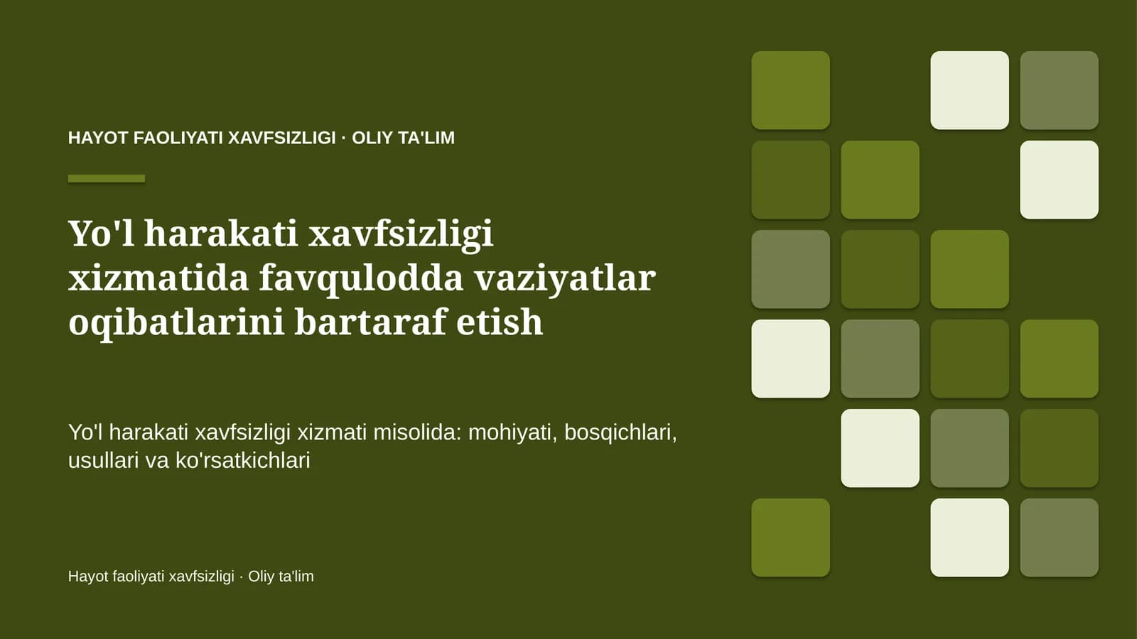 yo'l harakati xavfsizligi xizmatida favqulodda vaziyatlar oqibatlarini bartaraf etish 7351