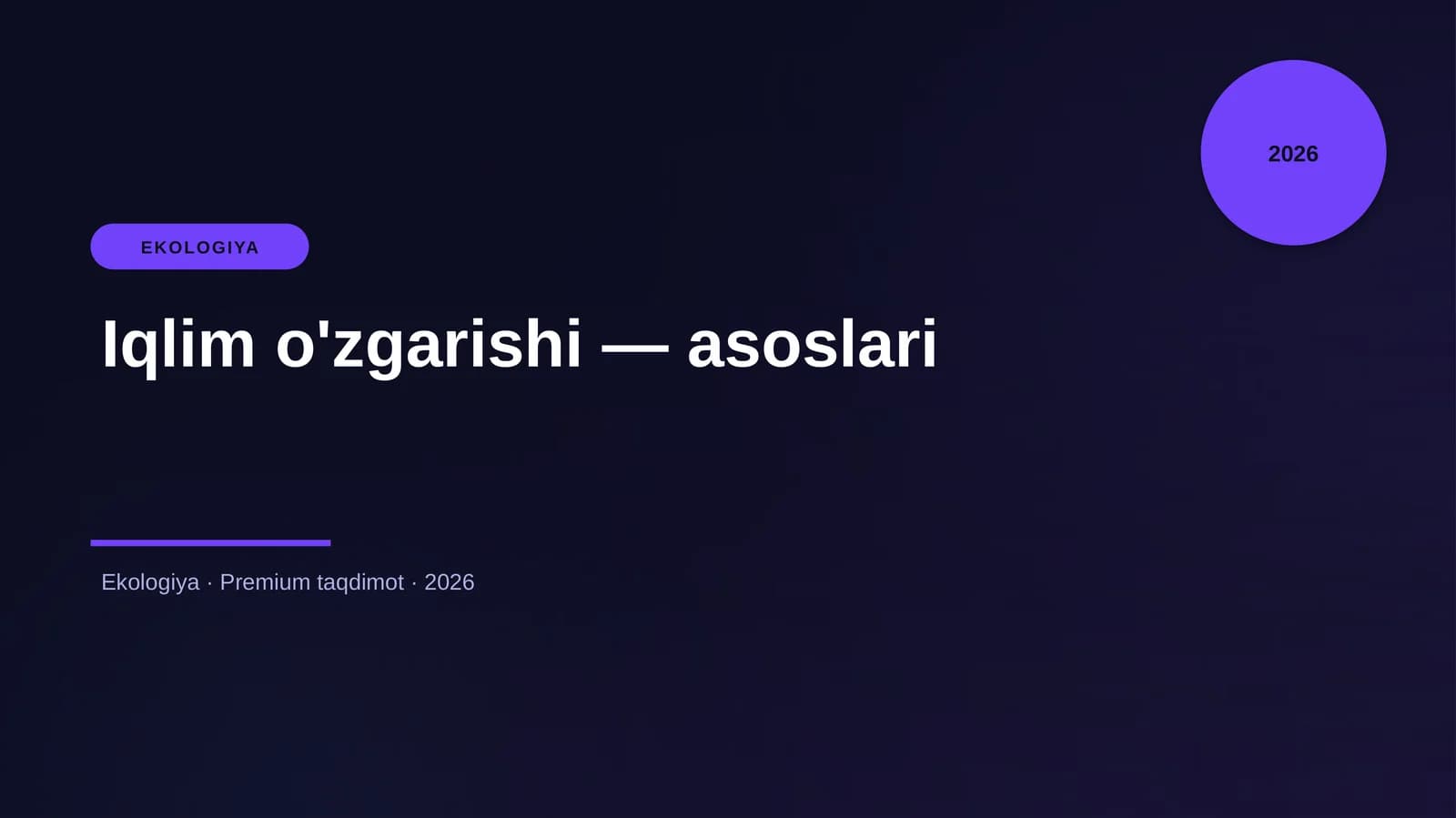 Iqlim o'zgarishi — asoslari