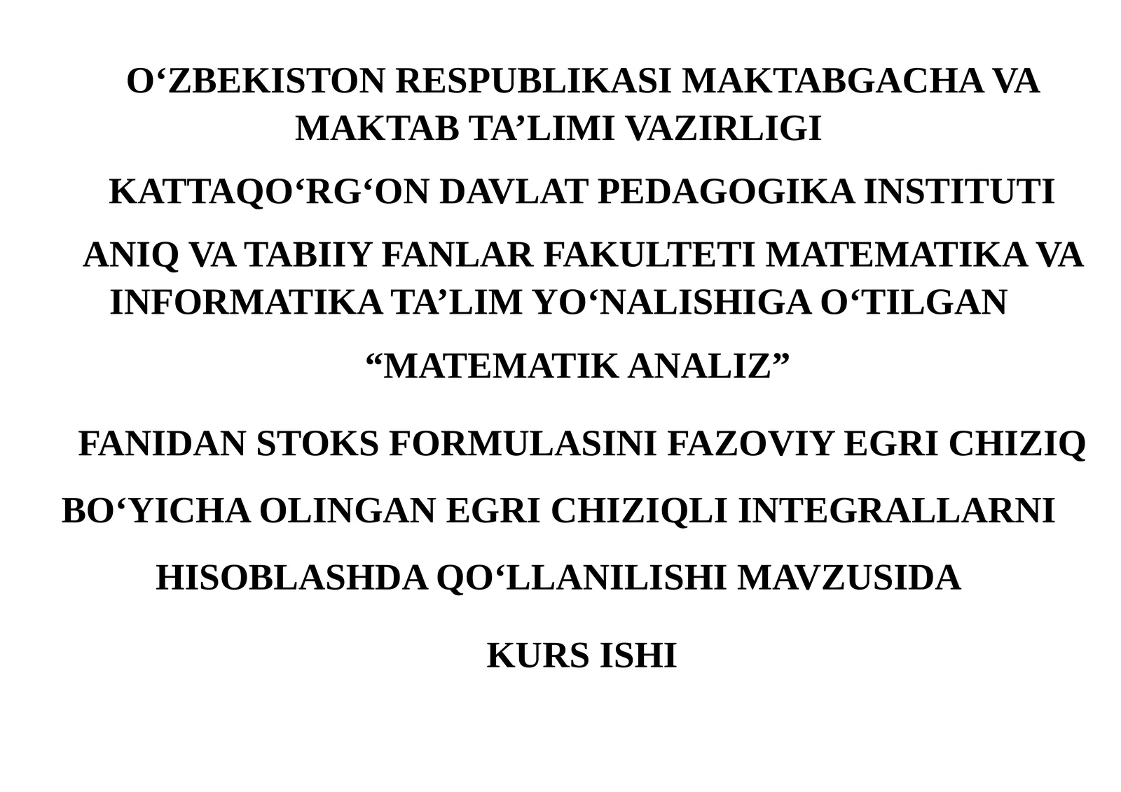"Matematik Analiz"