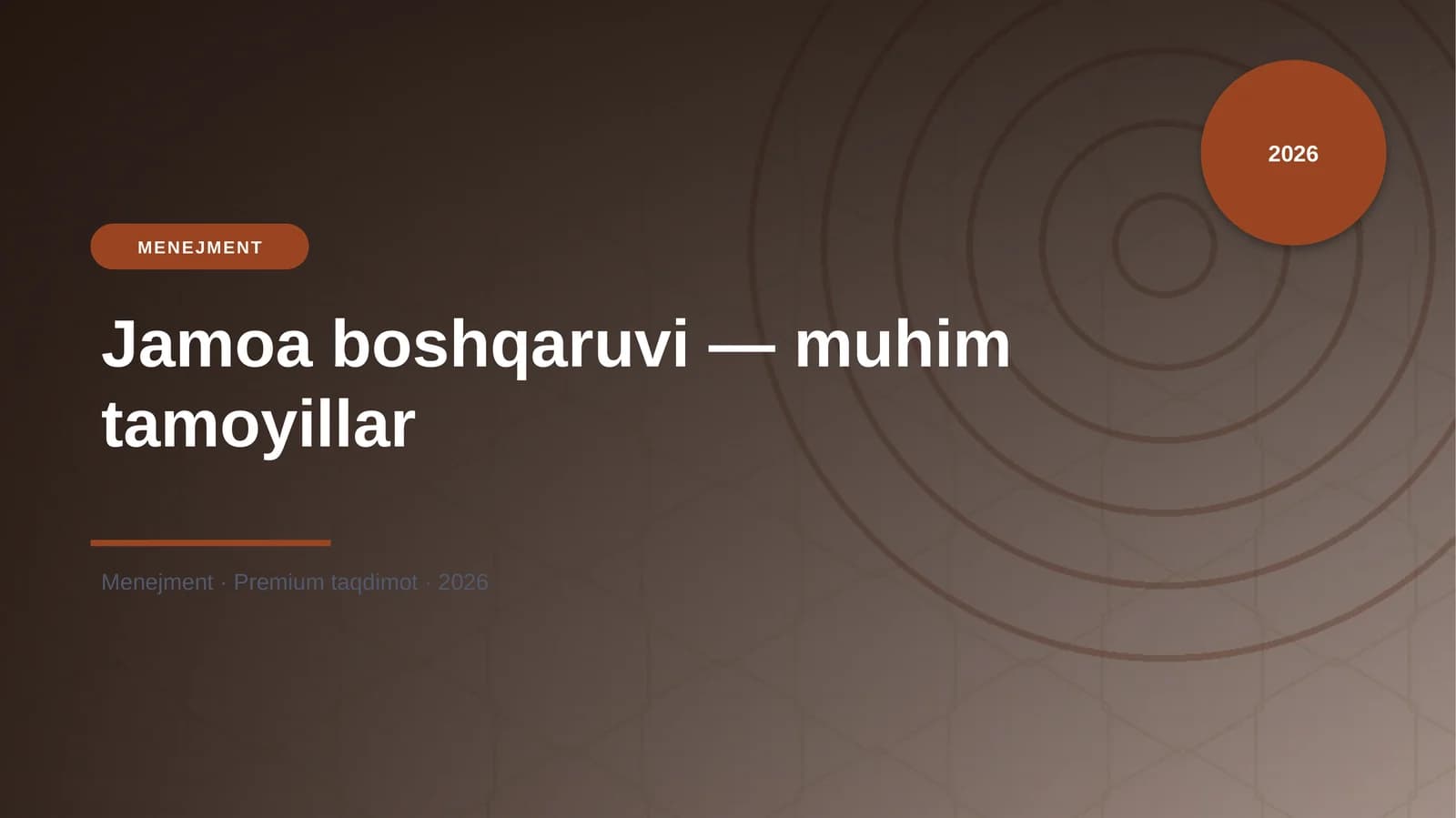 Jamoa boshqaruvi — muhim tamoyillar