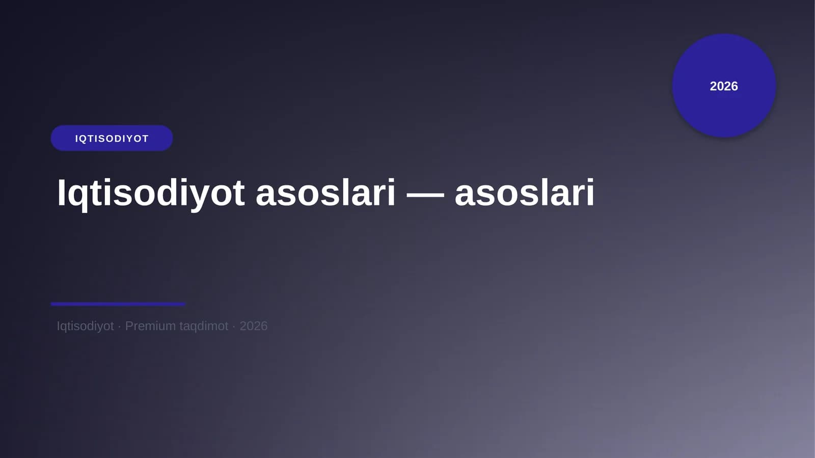 Iqtisodiyot asoslari — asoslari