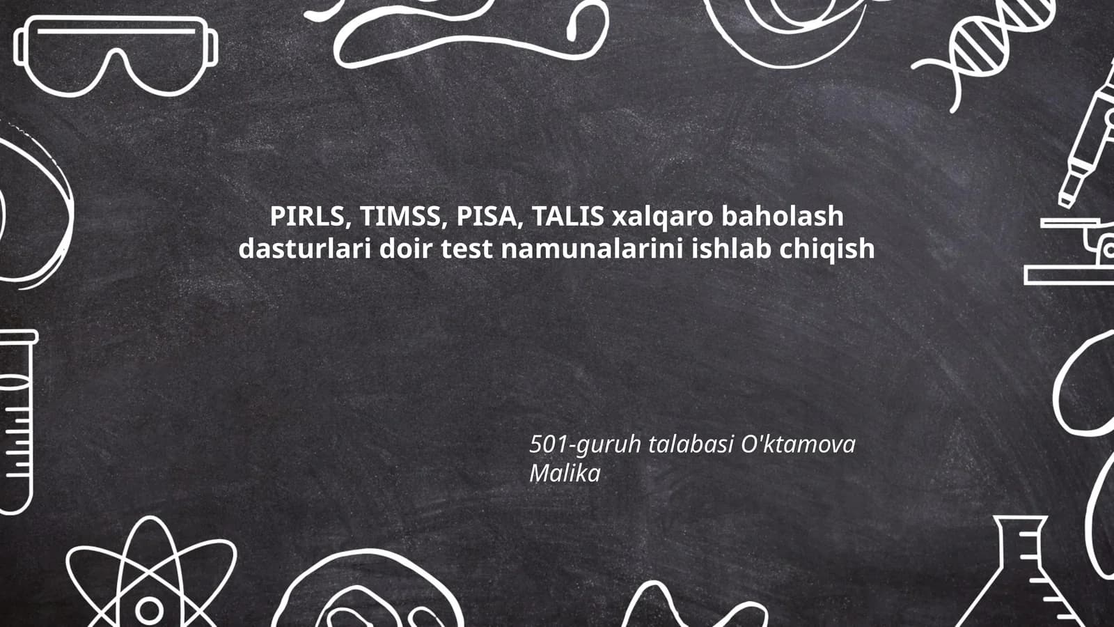 Test namunalarini ishlab chiqish
