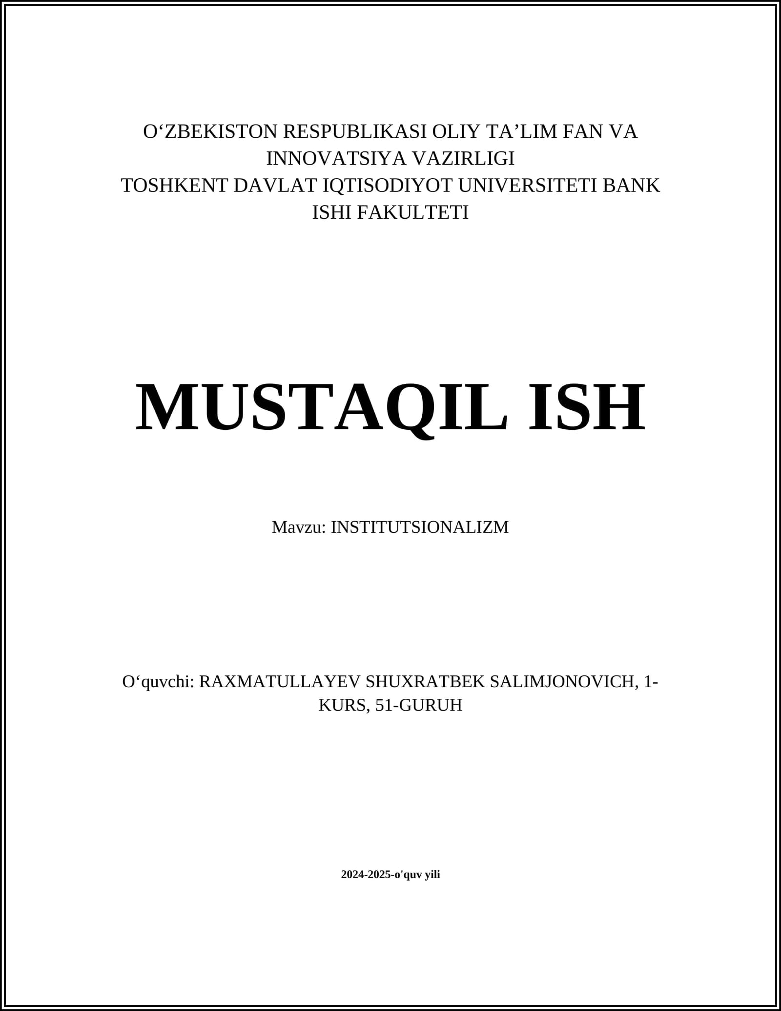 INSTITUTSIONALIZM