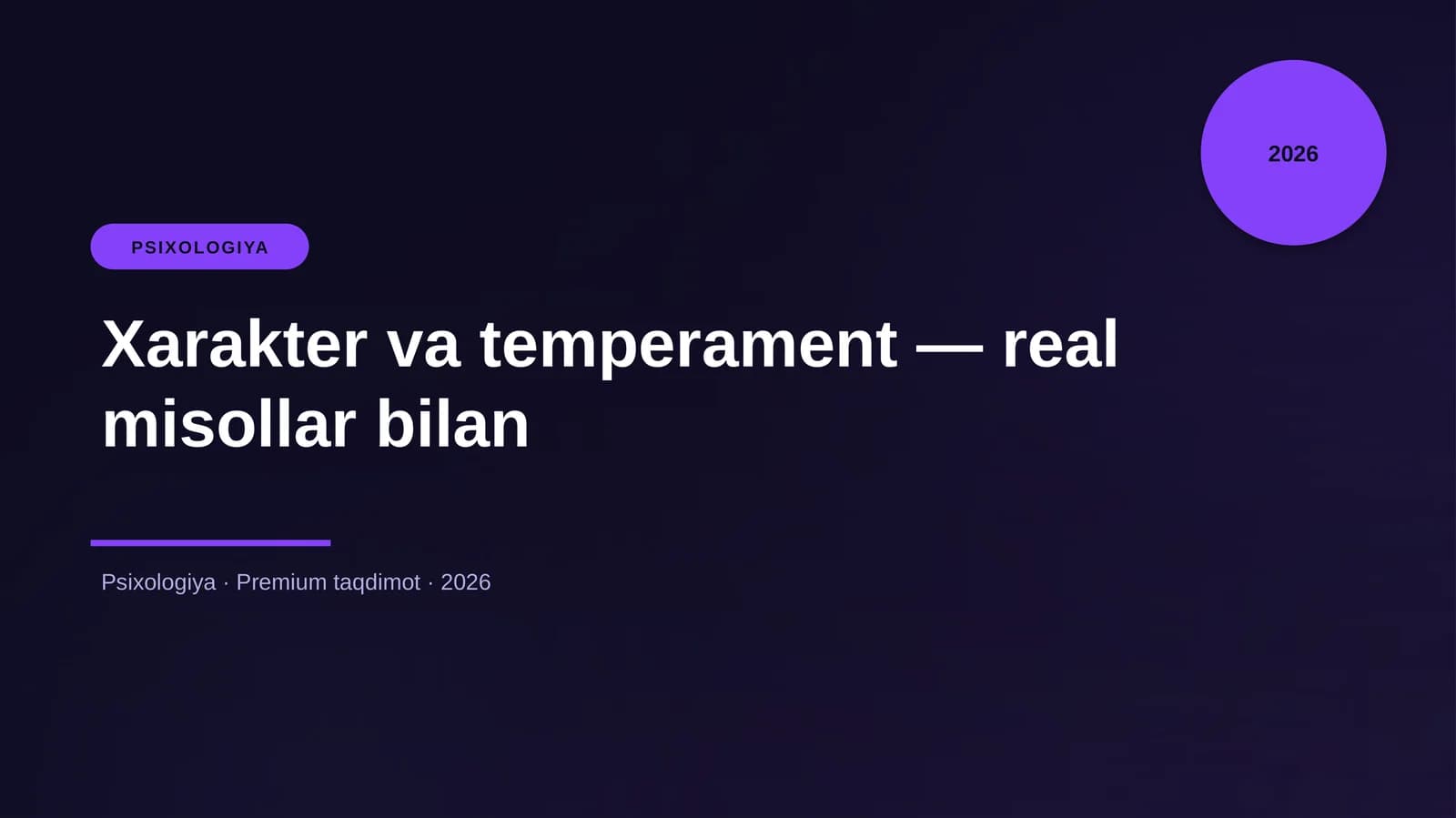 Xarakter va temperament — real misollar bilan