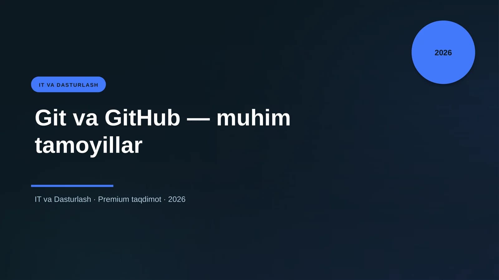 Git va GitHub — muhim tamoyillar