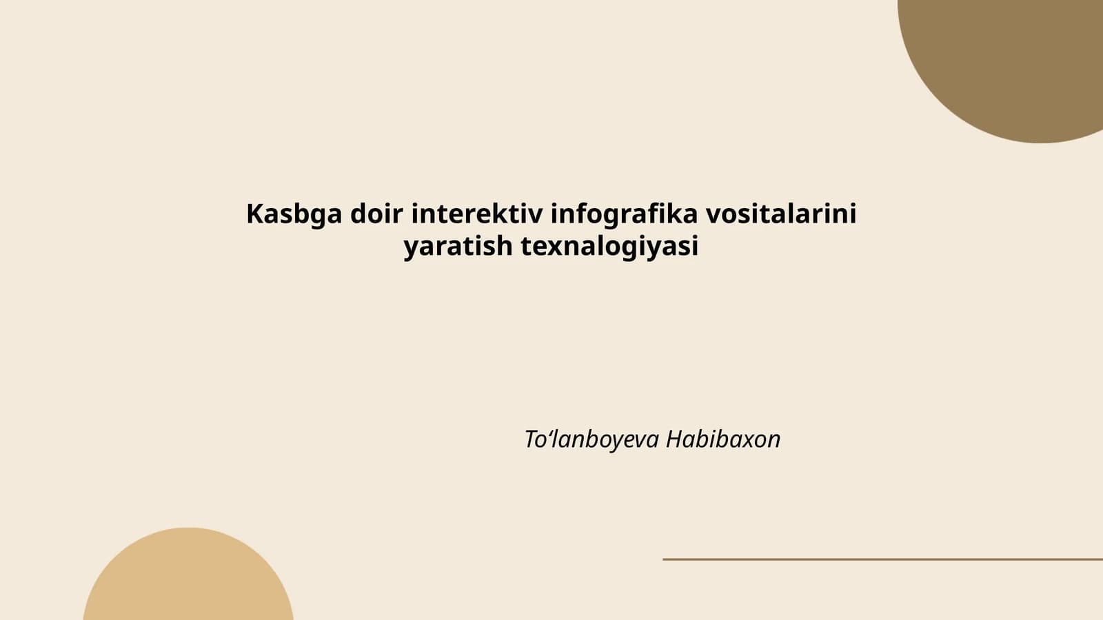 Kasbga doir interektiv infografika vositalarini yaratish texnologiyasi