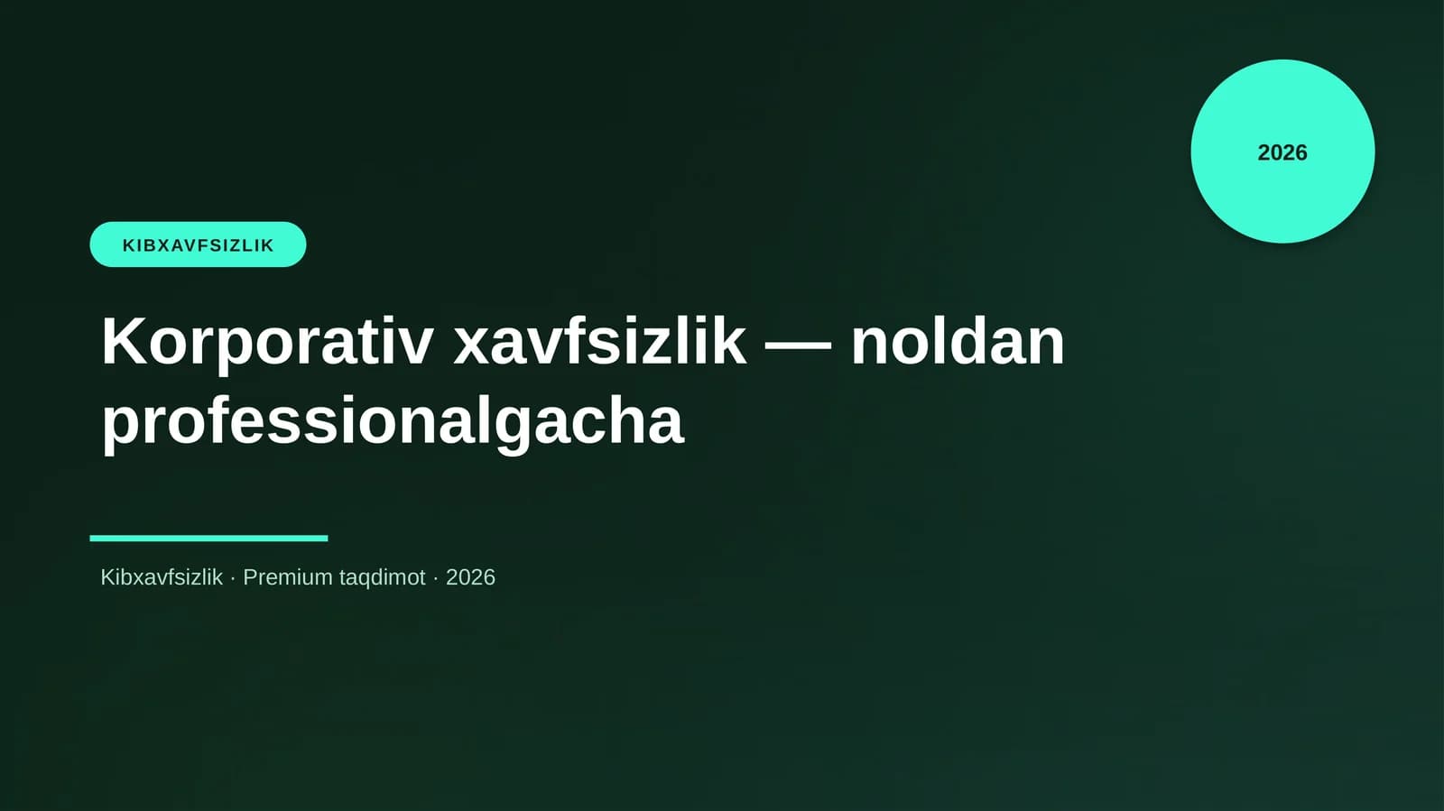 Korporativ xavfsizlik — noldan professionalgacha